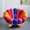 Creative Good Comfortable Fixed Rotary Flower Fabric Chair