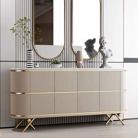 Bedroom Side Cabinet Or Living Room Elegant Beige Sideboard