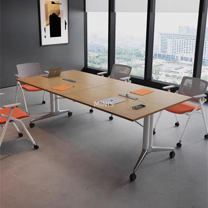 Office Meeting Foldable Conference Table With Cable Hole