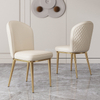 Restaurant Dining Room Gold White Leather New Dining Chair