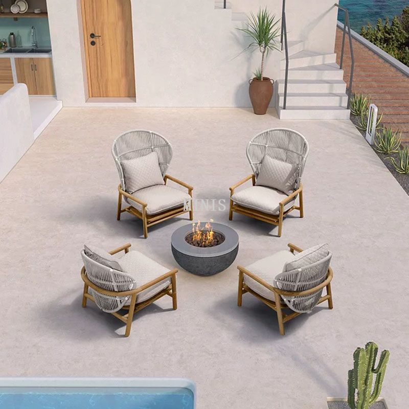 China Outdoor High Back Strong Wood Comfortable Garden Chair