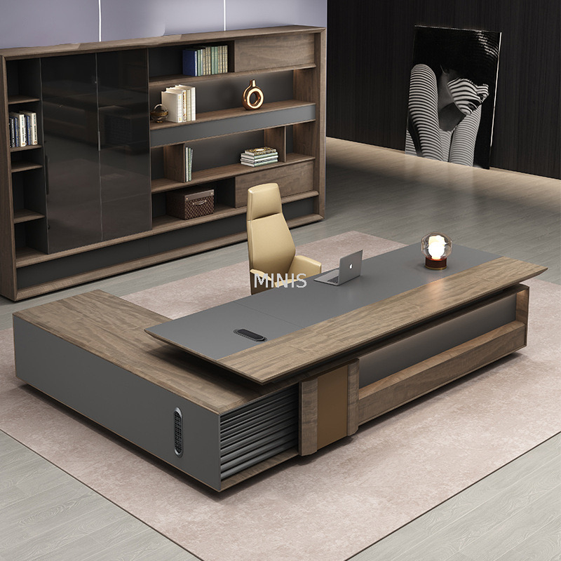 Modern Wood L-shaped Boss Executive Corner Office Desks