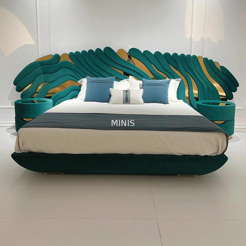 Chinese Good Quality Comfortable Luxurious Modern Beige Bed