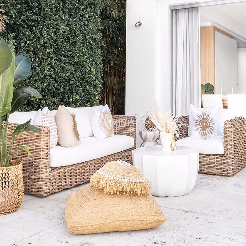 Ourdoor Quality Couch Garden Patio Brown Rattan Durable Sofa