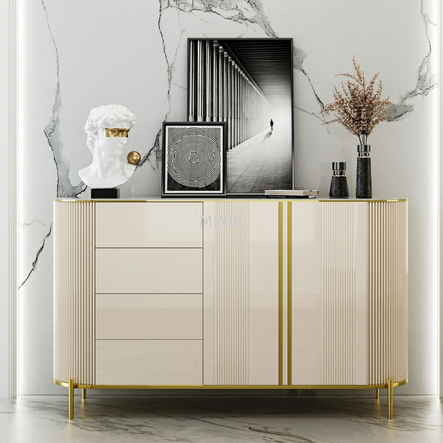 Modern Living/Dining Room Beige Storage Cabinet Sideboard