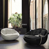 Living Room Big Round Swivel Fabric Sitting Chair With Table