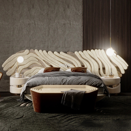 Chinese Good Quality Comfortable Luxurious Modern Beige Bed