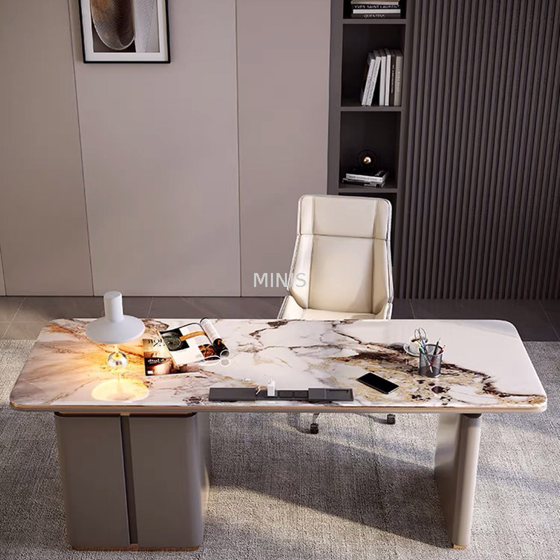 Home Office Furniture Small Elegant Marble Computer Desk