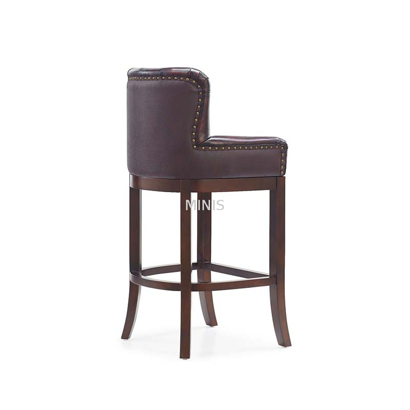 Hotel Restaurant Home High Leather Wood Pub Bar Chair