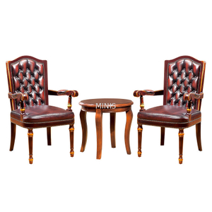 Beautiful Furniture Office Leather Chairs With Wood Table