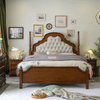 European Quality Durable Comforatable Wood White Leather Bed