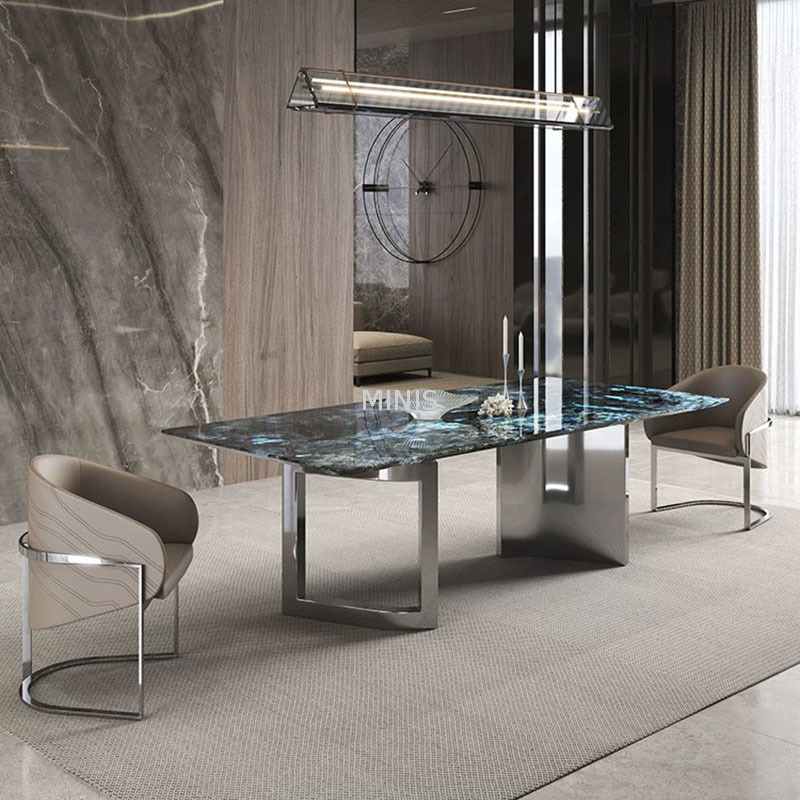 Natural marble and faux stone dining table comparison